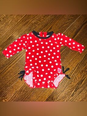 Red Polka Dot Baby One-Piece Swim Suit